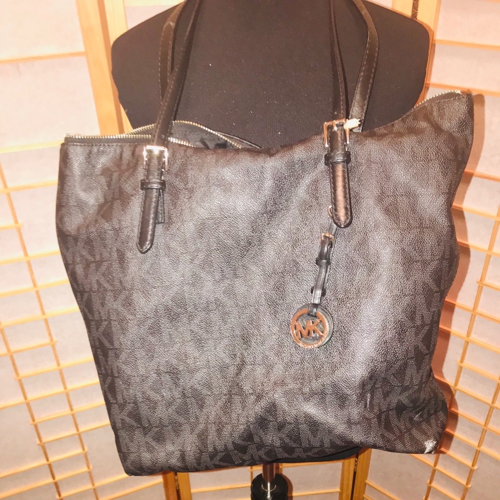 Black and gray MK tote